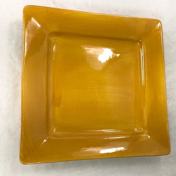 Pier 1 Imports Square 11” Dinner Plate Mustard - Picture 3 of 7